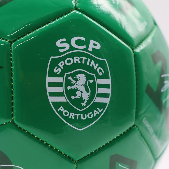 Bola de Futebol Verde com Assinaturas Sporting