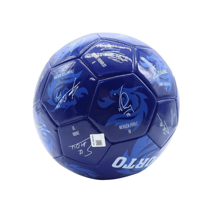 Bola de Futebol Azul com Assinaturas Porto