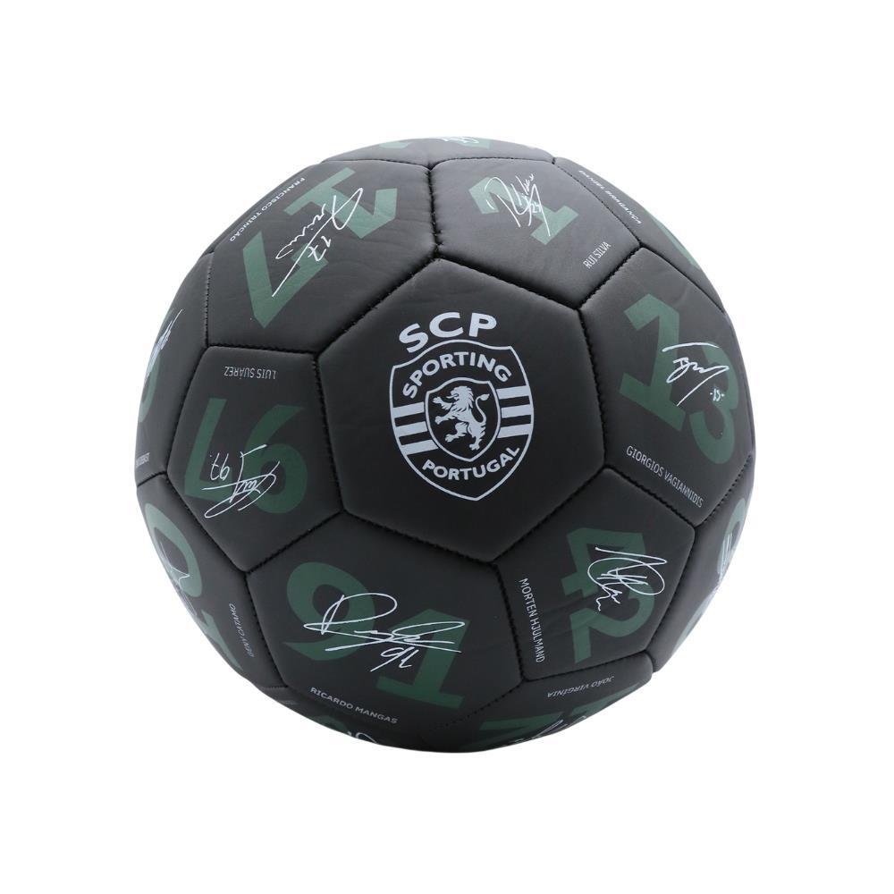 Bola de Futebol Preta com Assinaturas Sporting