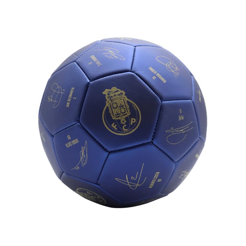 Bola de Futebol Azul Metal com Assinaturas Porto