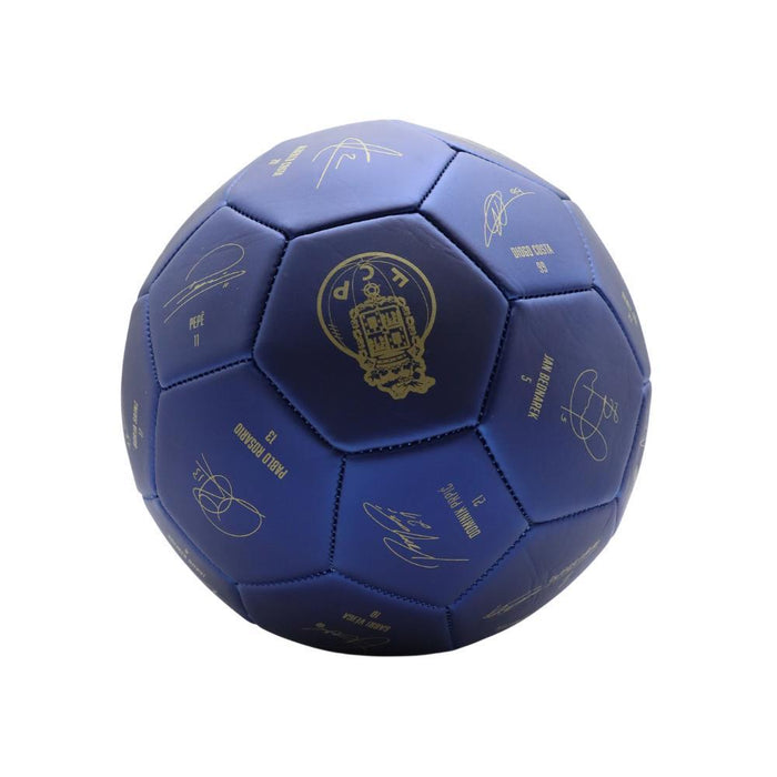 Bola de Futebol Azul Metal com Assinaturas Porto