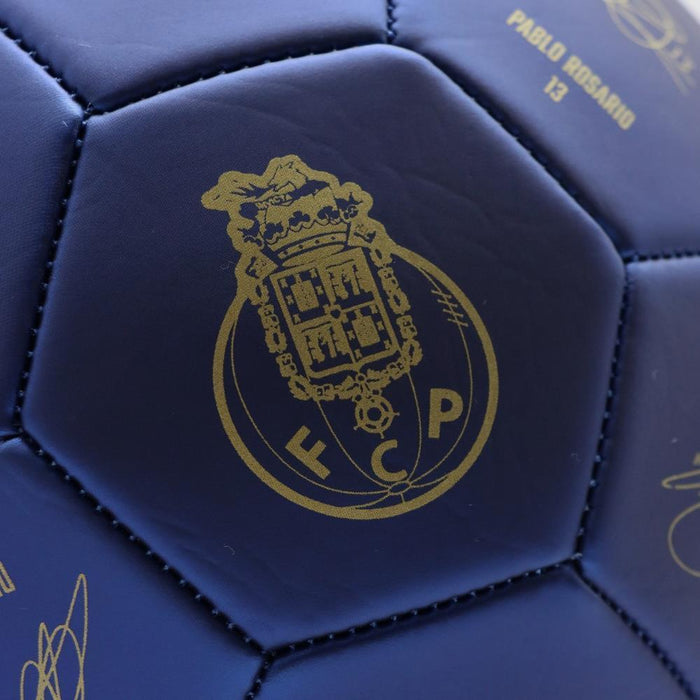 Bola de Futebol Azul Metal com Assinaturas Porto