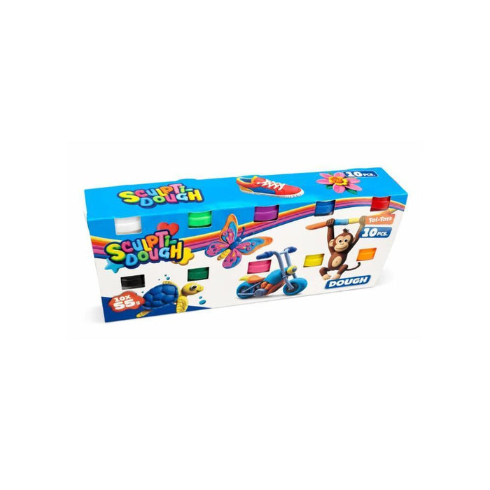 Conjunto 10 Plasticinas Sculptidough ToiToys 55g