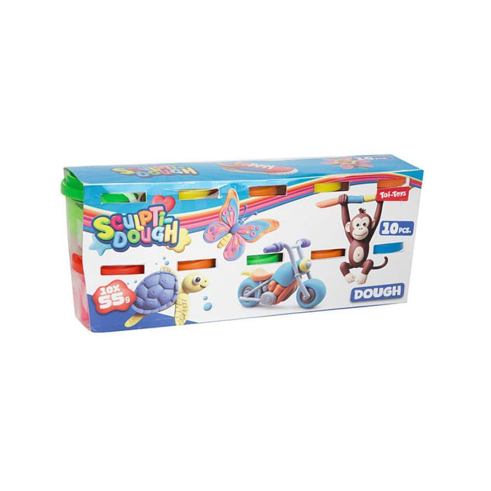 Conjunto 10 Plasticinas Sculptidough ToiToys 55g