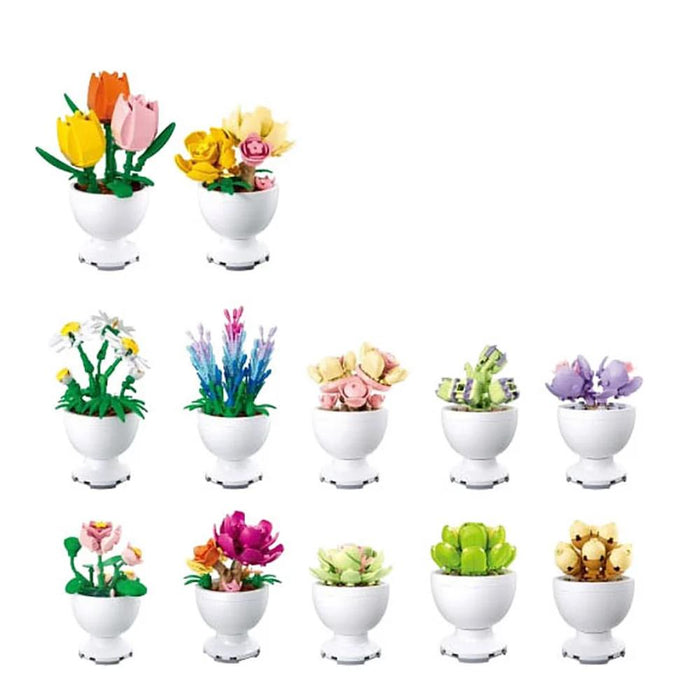 Blocos de Construção Flores em Vaso Sluban Flower