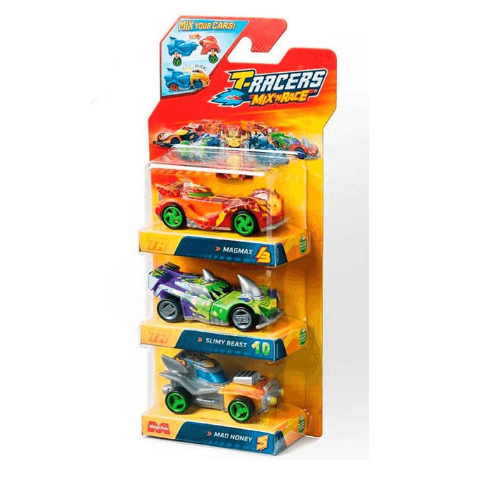 Conjunto com 3 Veículos Magic Box T-Racers Mix Race