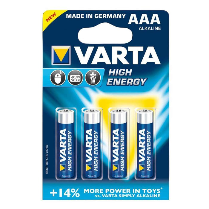 Pack of 4 AAA High Energy Batteries