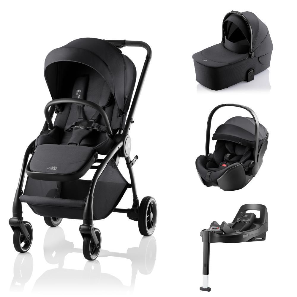 Britax Römer Rio Bundle + Rio Carrycot + Baby-Safe Pro Style Carbon Black + Vario Base 5Z