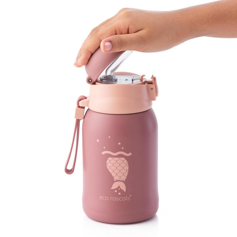 Garrafa em Inox com Palhinha Eco Rascals Mermaid Blush 480ml