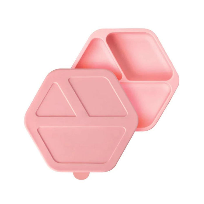 Prato em Silicone com Ventosa e Tampa Tiny Twinkle Rose