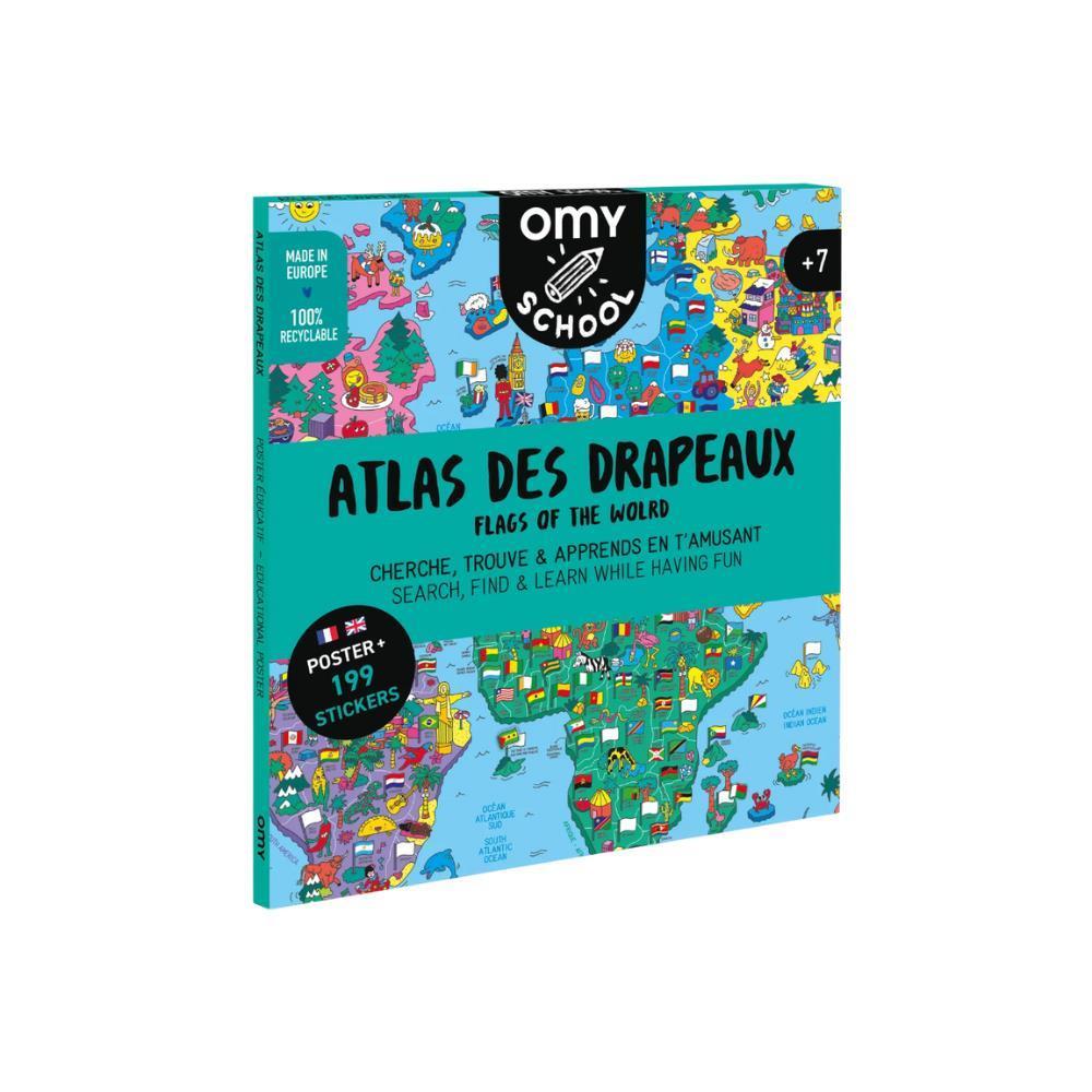 Póster XL con banderas del mundo de la escuela OMY