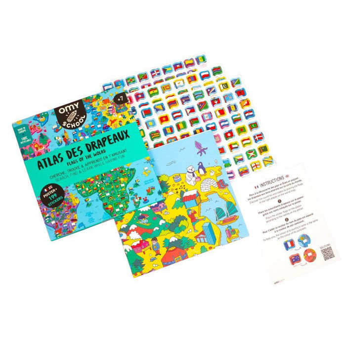 Poster XL com Bandeiras do Mundo OMY School