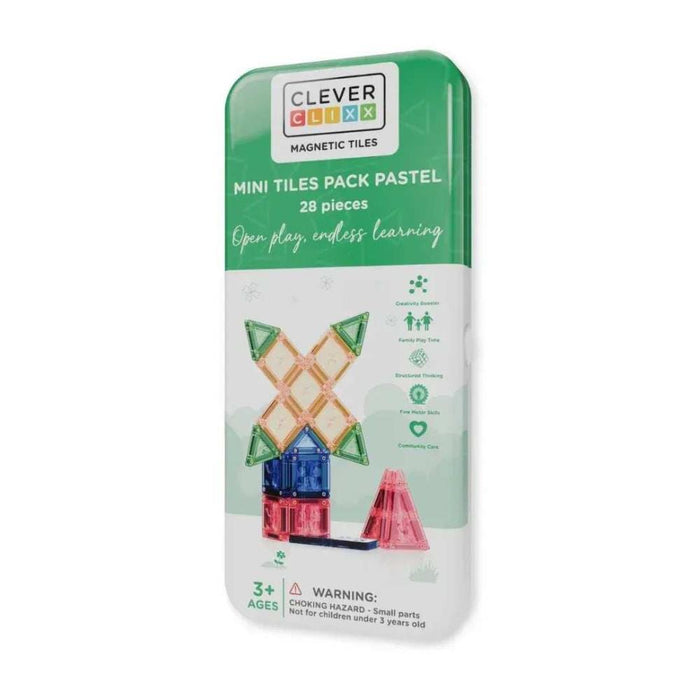 Mini Construções Magnéticas Clever Clixx Pastel 28 Peças