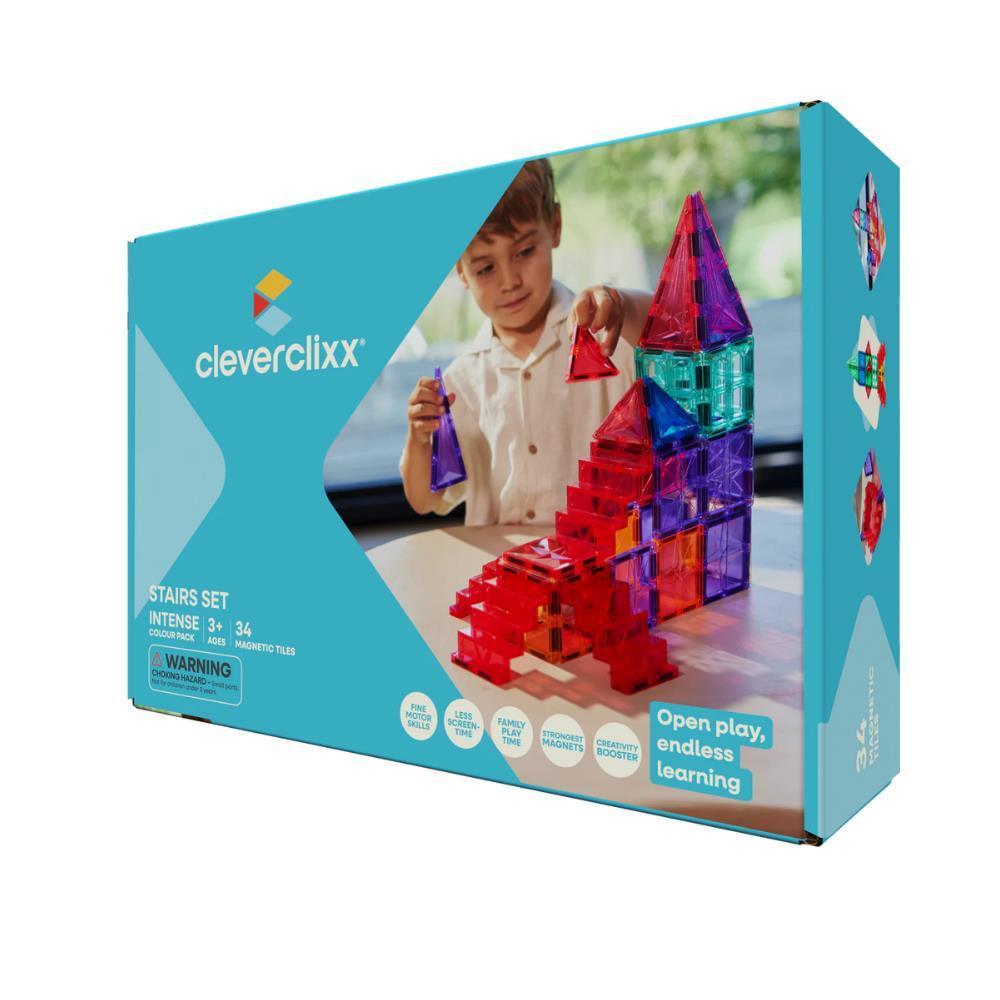 Jogo de Construções Magnéticas CleverClixx  Escadas Intense 34 Peças