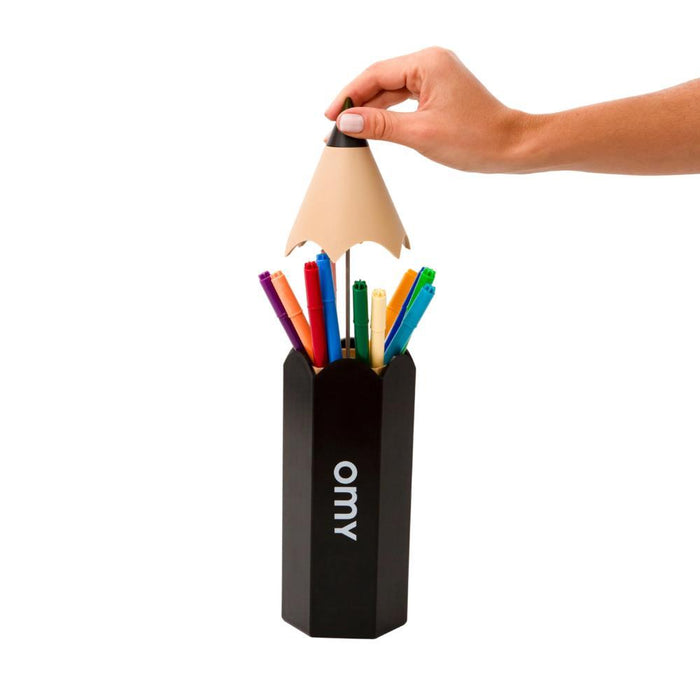 Pota Lápis de Secretária OMY Black 26cm
