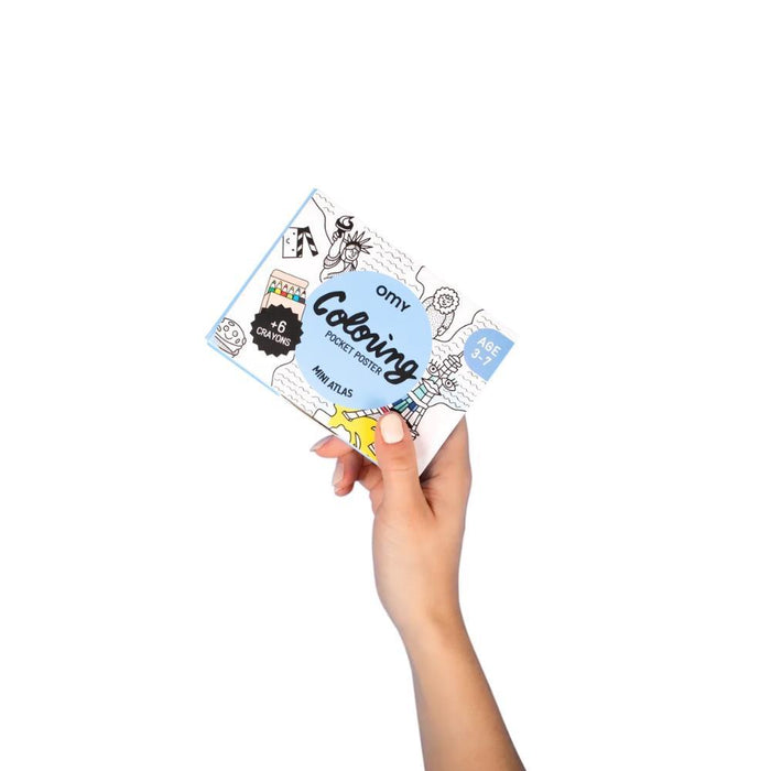Mini Atlas para Colorir com 6 Lápis OMY