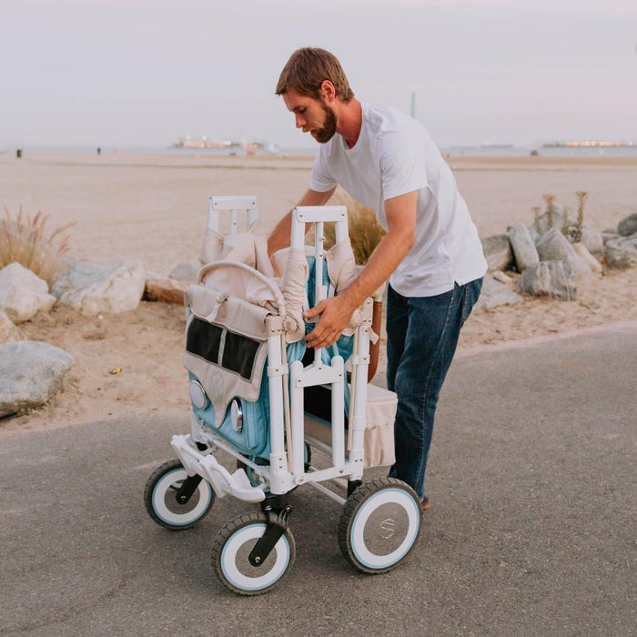 Wonderfold VW Stroller Wagon Blondie Blue 4 Lugares