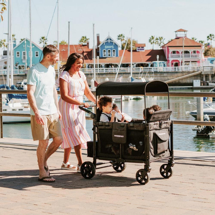 Wonderfold W4 Elite Stroller Wagon Volcanic Black 4 Lugares