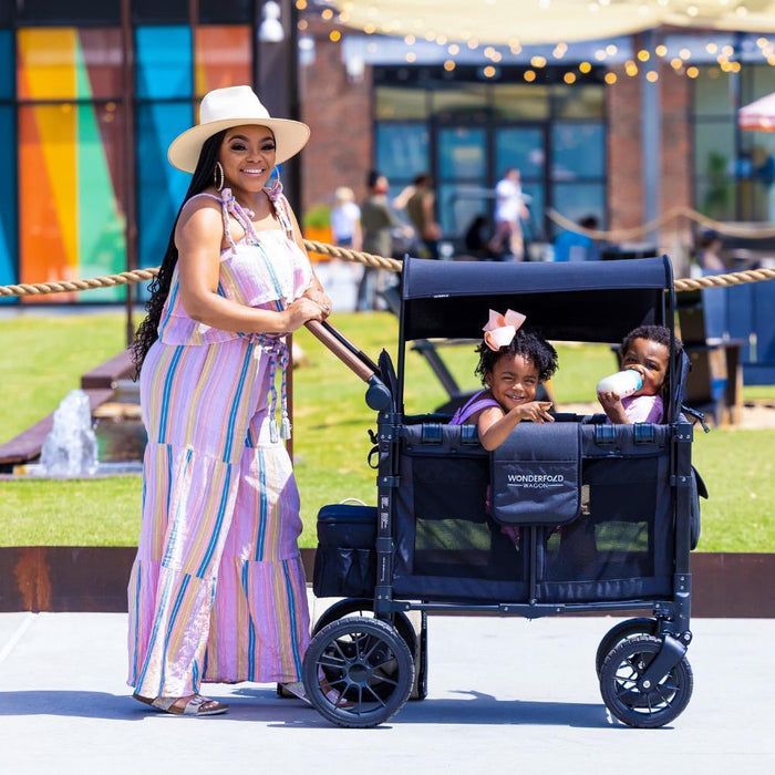 Wonderfold W2 Luxe Stroller Wagon Volcanic Black 2 Lugares
