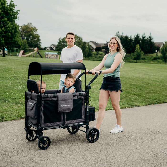 Wonderfold W2 Elite Stroller Wagon Charcoal Gray 2 Lugares