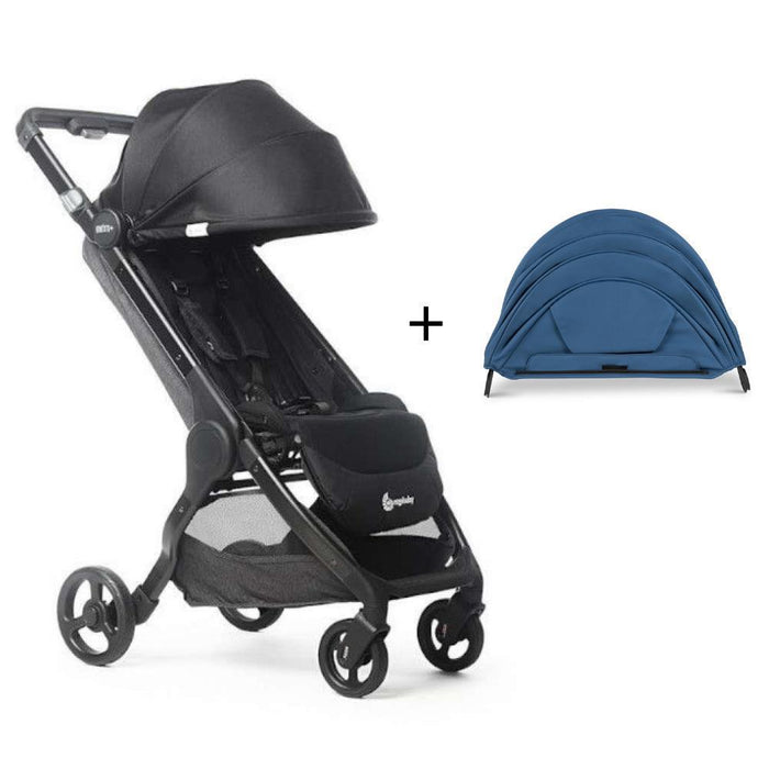 Pack Ergobaby Carrinho Metro+ Preto + Capota Azul