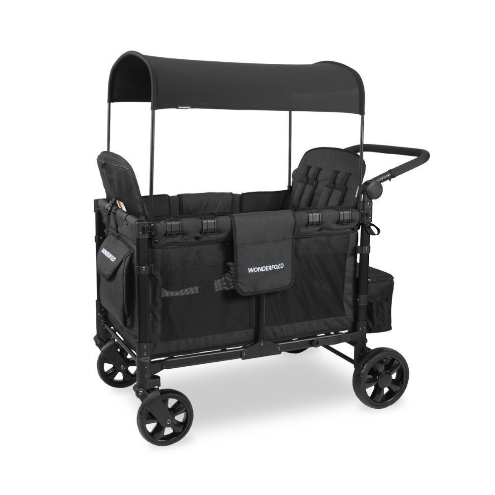 Wonderfold W4 Luxe Pro Stroller Wagon Jet Black 4-Seater