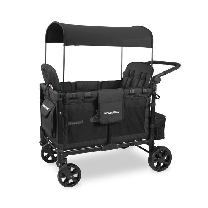 Wonderfold W4 Luxe Pro Stroller Wagon Jet Black 4 Lugares