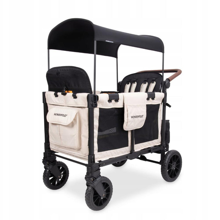 Wonderfold W4 Luxe Pro Stroller Wagon Sandy Beige 4 Lugares