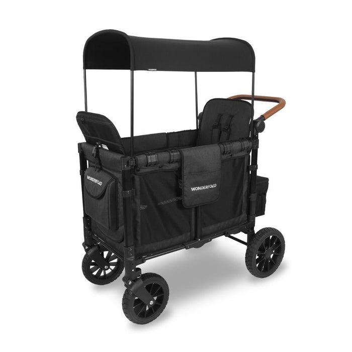 Wonderfold W2 Luxe Pro Stroller Wagon Jet Black 2 Lugares