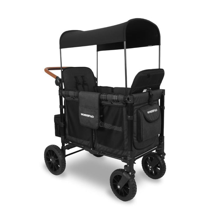 Wonderfold W2 Luxe Pro Stroller Wagon Jet Black 2 Lugares