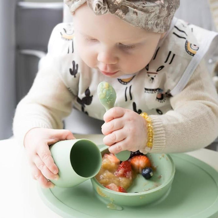 Conjunto de Alimentação Ezpz Tiny Bowl Verde Nórdico