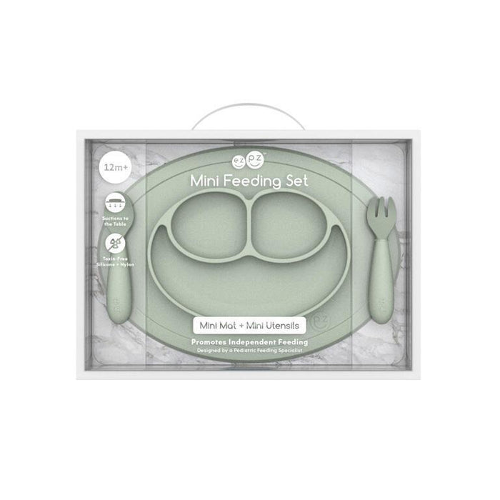 Conjunto de Alimentação Ezpz Mini Mat Verde Nórdico