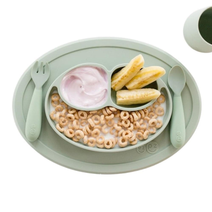 Conjunto de Alimentação Ezpz Mini Mat Verde Nórdico