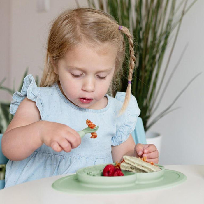 Conjunto de Alimentação Ezpz Mini Mat Verde Nórdico