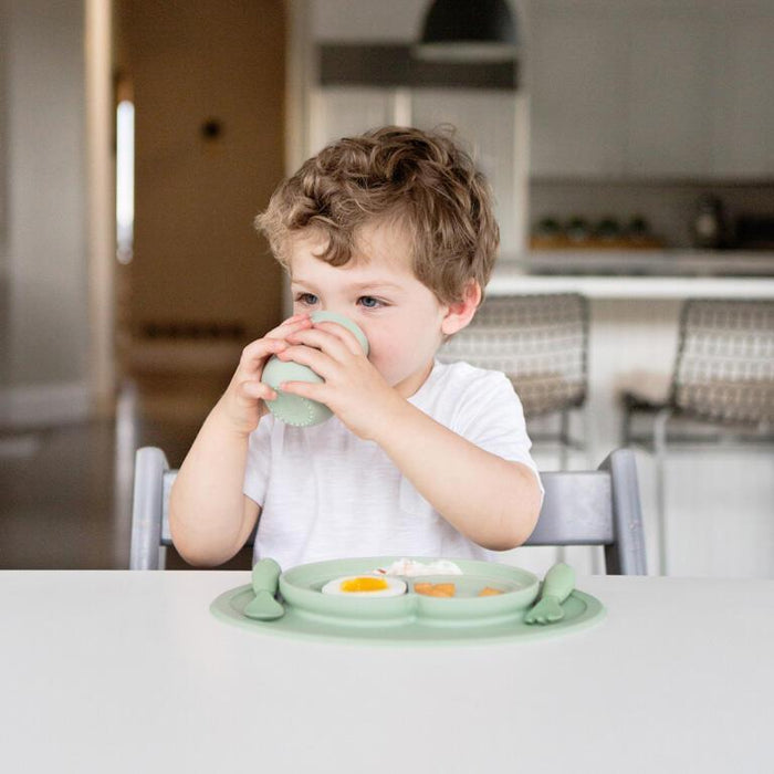 Conjunto de Alimentação Ezpz Mini Mat Verde Nórdico