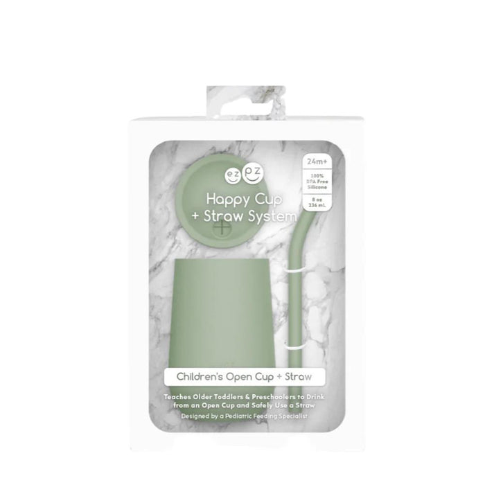 Copo Ezpz Happy Cup com Tampa e Palhinha Verde Nórdico 236ml