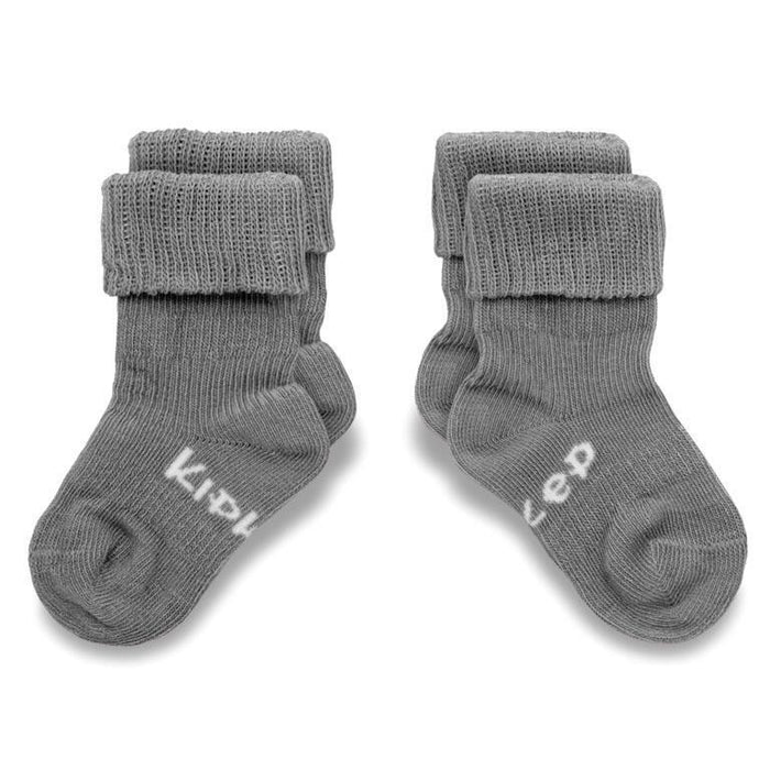 2 Pares Meias KipKep Bio Stay-on Pebble Grey 0-6m