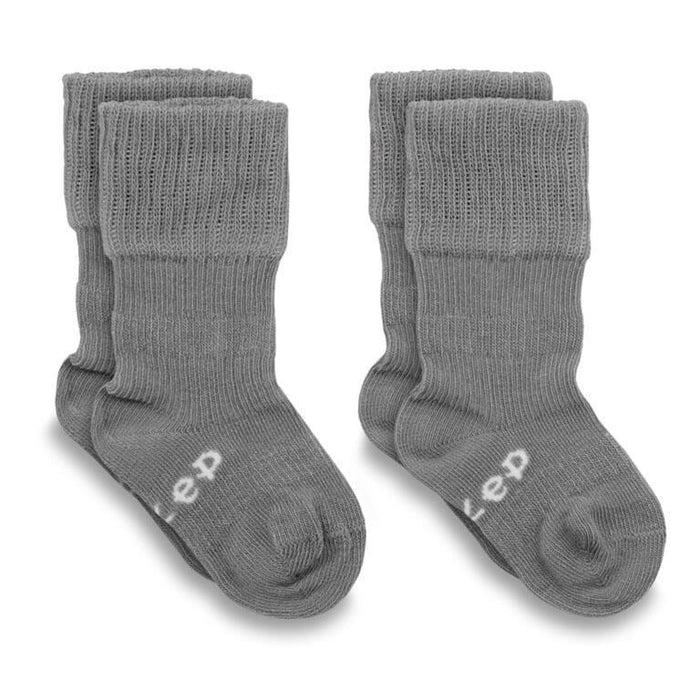 2 Pares Meias KipKep Bio Stay-on Pebble Grey 0-6m