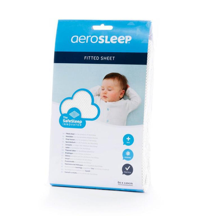 AeroSleep White Fitted Sheet for Co-Sleeping Crib 50x83cm