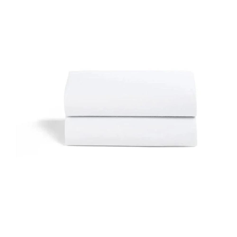 2 Snüz Fitted Crib Sheets White 44x80cm