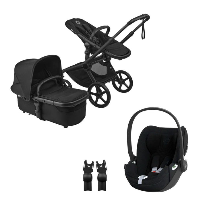 Pack Bugaboo Fox5 Renew Completo Black/Heritage Black + Cybex Cloud T Plus Sepia Black 45-87cm + Adaptadores