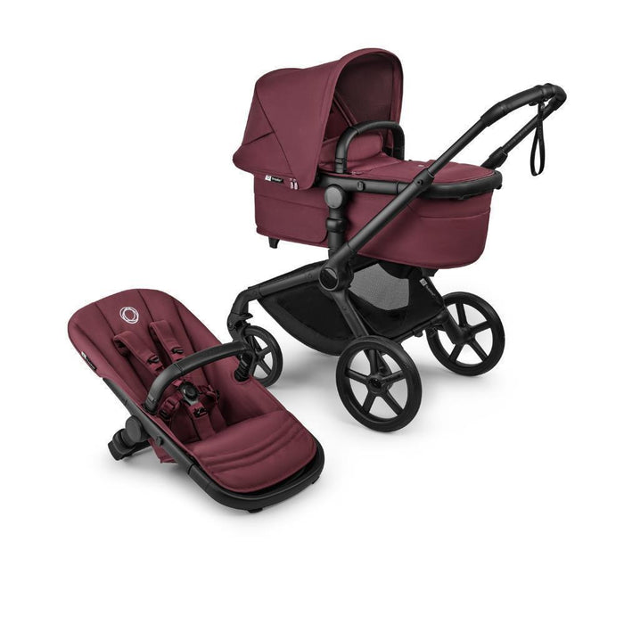 Pack Bugaboo Fox5 Renew Completo Black/Dark Cherry + Cybex Cloud T Plus Sepia Black 45-87cm + Adaptadores