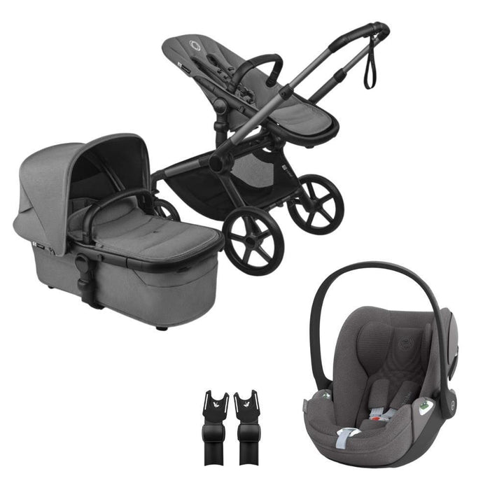 Pack Bugaboo Fox5 Renew Completo Graphite/Moon Grey + Cybex Cloud T Plus Mirage Grey 45-87cm + Adaptadores