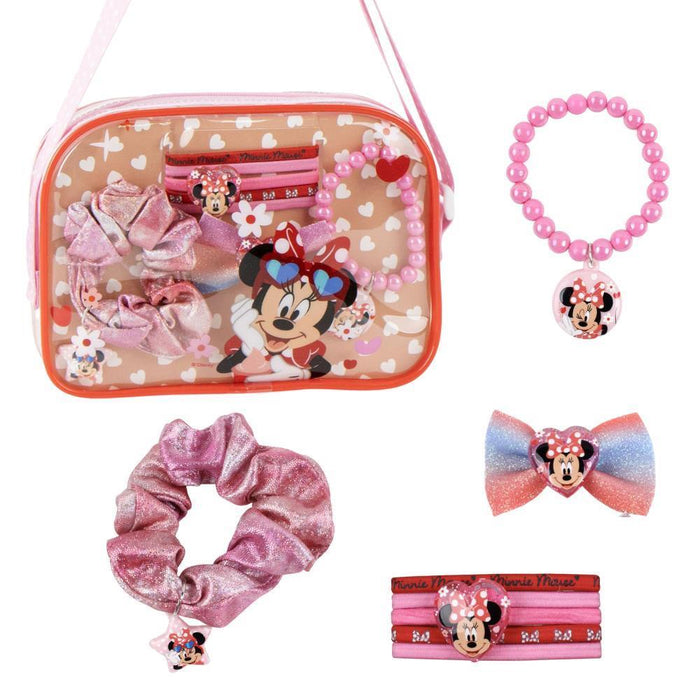 Mala Tiracolo com  Acessórios para Cabelo Minnie