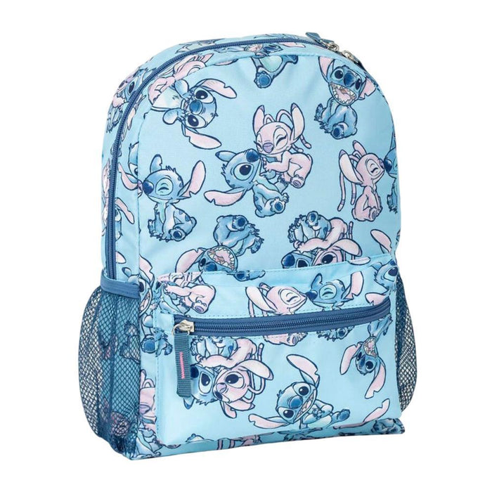 Mochila Stitch Estampado Azul 33cm