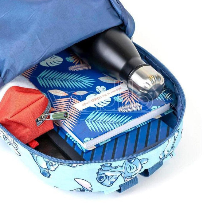 Mochila Stitch Estampado Azul 33cm