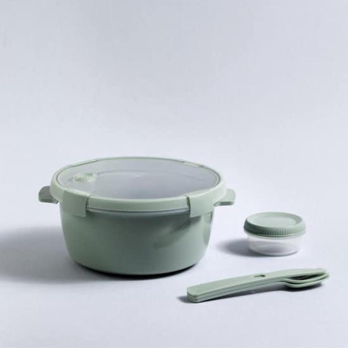 Caixa Lancheira Redonda com Divisórias e Talheres Curver