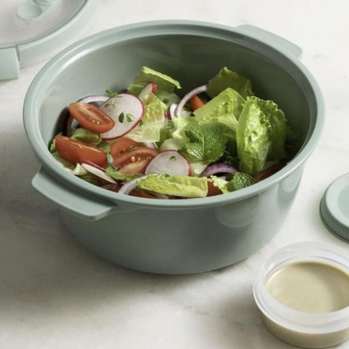 Caixa Lancheira Redonda com Divisórias e Talheres Curver