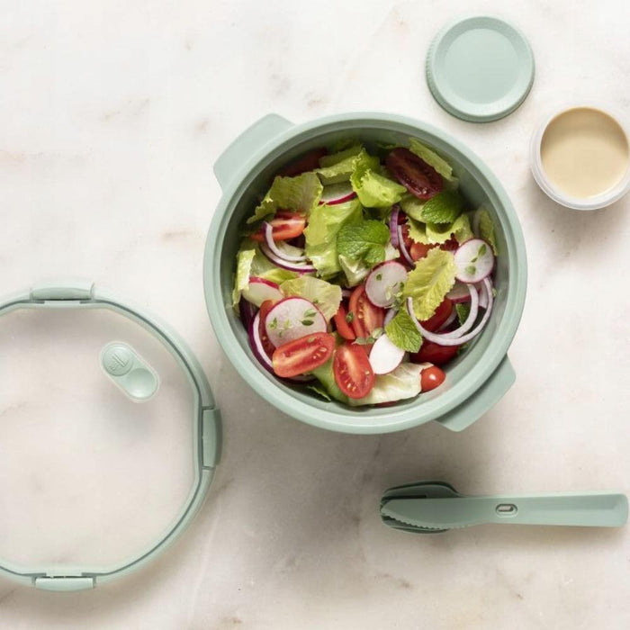 Caixa Lancheira Redonda com Divisórias e Talheres Curver