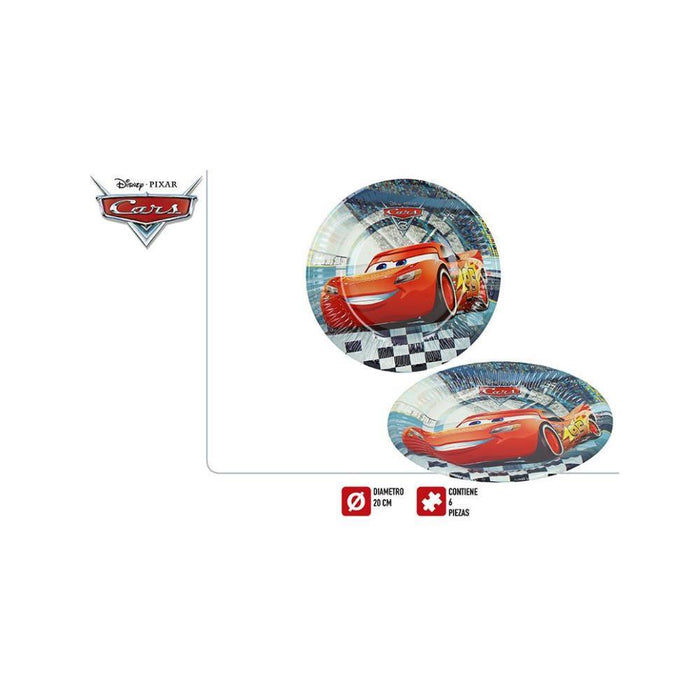 6 Pratos em Papel para Festa Cars